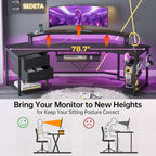 79" Gaming Desk With Storage , Led Lights