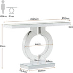 Modern Entryway Table with Thickened Mirror Finish Tabletop