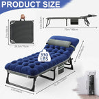 4-Position Folding Camping Bed Hold up 330lbs, With Mattress