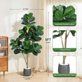 4FT/5FT/6FT/7FT Fiddle Leaf Fig Tree Artificial with Leaves, Realistic Faux Ficus
