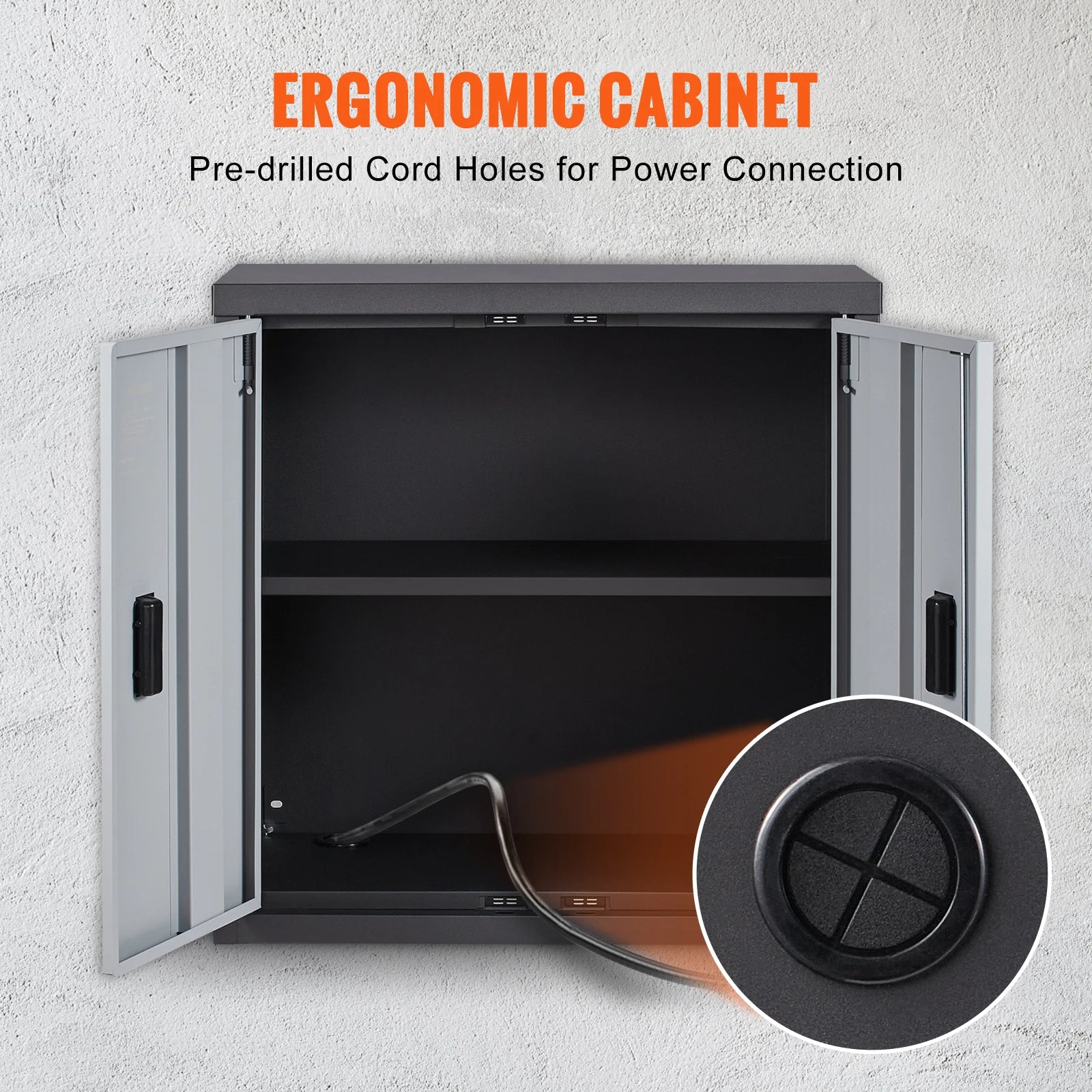 Wall Cabinet Metal Garage Locker Mounted Tool Chest Adjustable Shelf