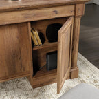 Executive Desk, 29.5"D x 65.1"W x 29.61"H, Vintage Oak finish