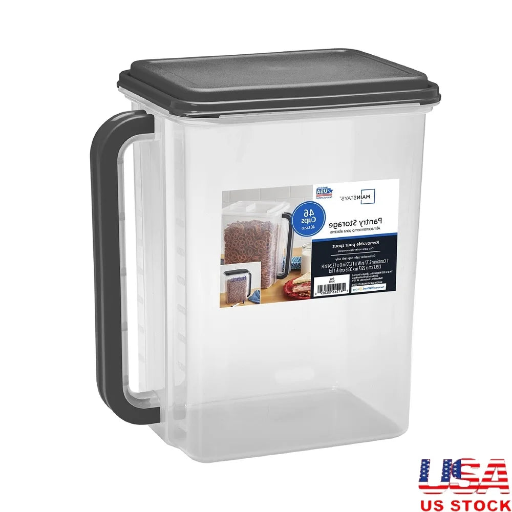46 Cup Kitchen Canister with Handle and Pour Spout BPA Free