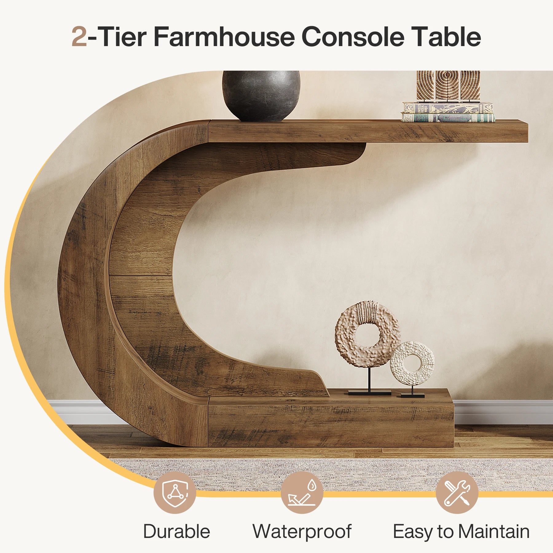 Tribesigns 43.3" Mid-Century Modern Console Table