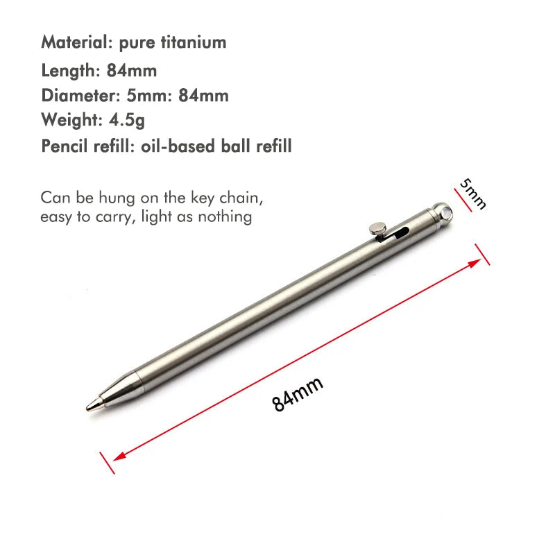 Pure Titanium Compact Bolt Pen