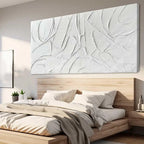 Big Wall Artwork White Painting 29x 58