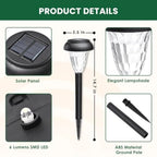 Solar Lights Outdoor Waterproof, Cool White Pathway Lights Solar Powered, Landscape Lighting