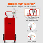 Fuel Caddy 35 Gallon, Gas Storage Tank on 4 Wheels, with Manual Transfer Pump