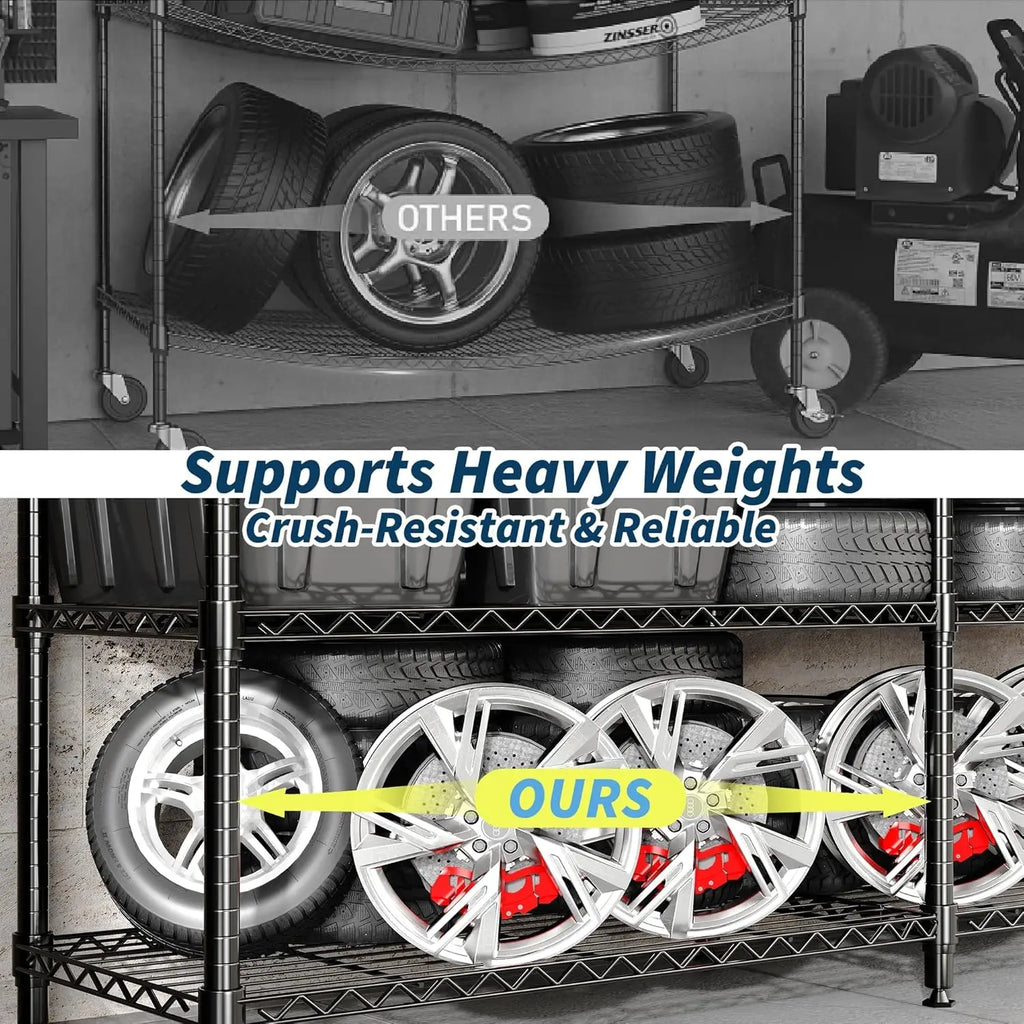 Heavy Duty Metal Shelving Unit 4-Tier Wire Rack Shelves for Storage