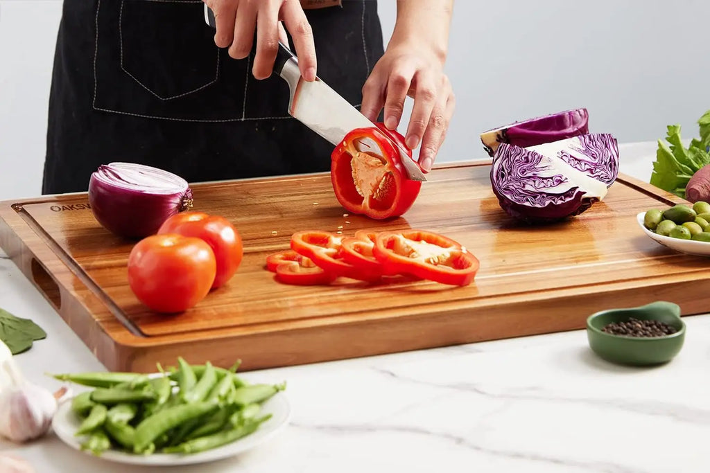 Extra Large Wood Cutting Board, 20x15 Inch with Juice Groove & Handles, Pre-Oiled