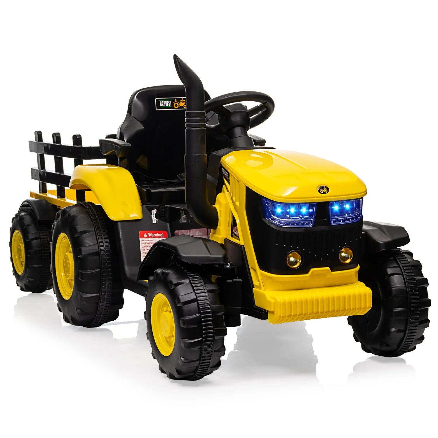 Ride on Tractor with Remote Control, 12V Battery Powered Electric Tractor and 35W Dual Motors for Kids