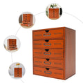 5-Drawer Wooden Desk Organizer
