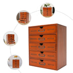 5-Drawer Wooden Desk Organizer