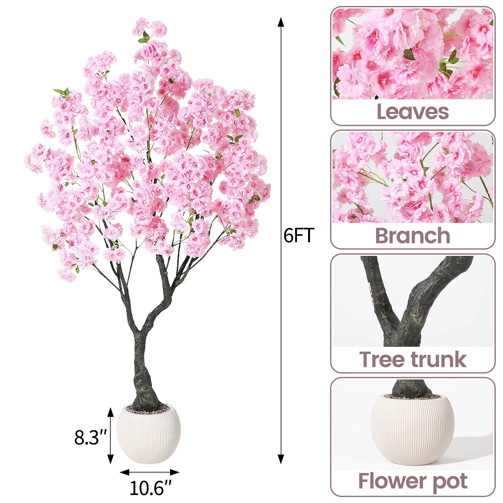 5ft/6ft/7ft Artificial Cherry Blossom Tree