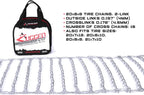 2-Link Tire Chains 20x8.00x8 for Lawn Mower Tractor Snow Mud Traction - Pair Included