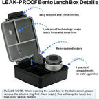 Lunch Box Set with 8oz Soup Thermo, Leak-Proof Lunch Containers, 4 Compartments, Hot Food Jar, and Insulated Lunch Bag for Kids
