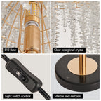 Elegant Crystal Table Lamp Vintage Waterfall Design