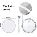 60/80CM LED Bathroom Mirror Circle Backlit HD Wall Antifog Vanity Mirror Shatterproof 3 Colors Lights Dimmable