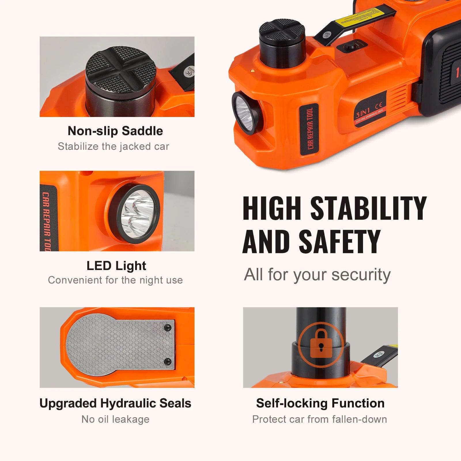 5 Ton Electric Car Jack 11023 LBS Hydraulic Jack Lift Portable Car Jack for SUV Sedan Truck Change Tires Garage Repair