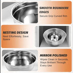 5-piece stainless steel mixing bowl set with 3 grater attachments, suitable for baking and serving food