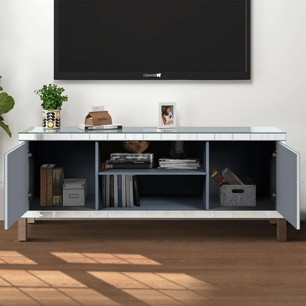 47in Elegant Mirrored TV Stand for TVs Up to 50 Inch