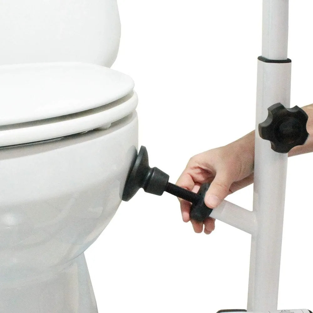 Adjustable Toilet Safety Rails, 330 lbs Capacity, Tool-Free Installation