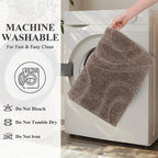 Bathroom Rugs Sets 5 Piece, Non Slip Washable Bath Rug Set with Toilet Cover