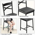 26 Inch Bar Stools Set of 4, Counter Height Bar Chairs with Back and Thick Cushion