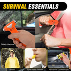Car Emergency Kit with Jumper Cable, First Aid Kit Safety Assistance Tools for Travel Camping Outdoor Cars Truck SUV RV, Roadside Essentials with Flash Light