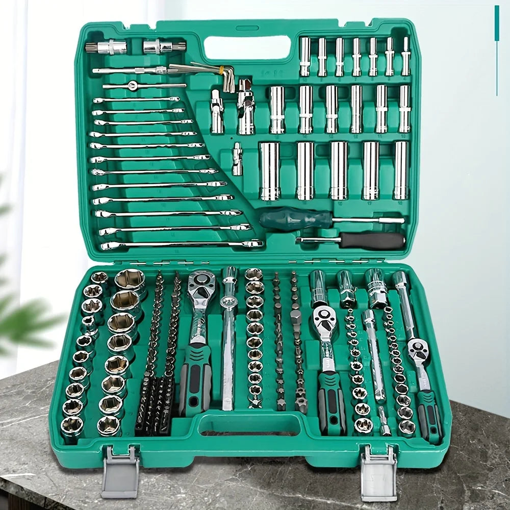 216pcs Impact Socket Set,1/2,1/4,3/8 Inch Drive Ratchet Wrench Set,72 Tooth Ratchet wrench