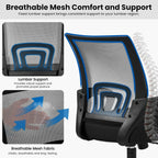 Adjustable Ergonomic Mesh Office Chair with Lumbar Support and Armrests