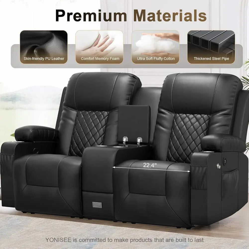Dual Reclining Loveseat with Storage, USB Ports, Cup and Phone Holders