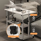 Multi-Layer Standing Height Adjustable Wooden Computer Workstation