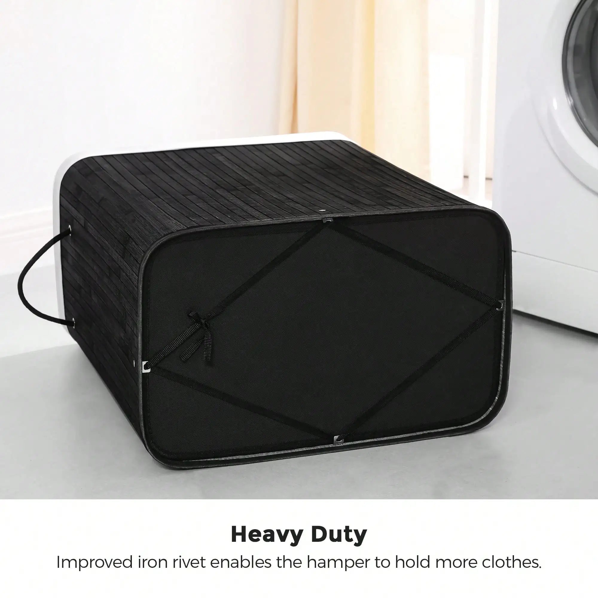 26.4 Gallon Bamboo Laundry Hamper With Lid