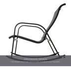 Outdoor E-coated Steel Rocker Seating for Front Porch Garden Patio Backyard