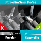 Super-Thin Open End Wrench Set, SAE & Metric, 16-Piece with EVA Tray for Tight Spaces