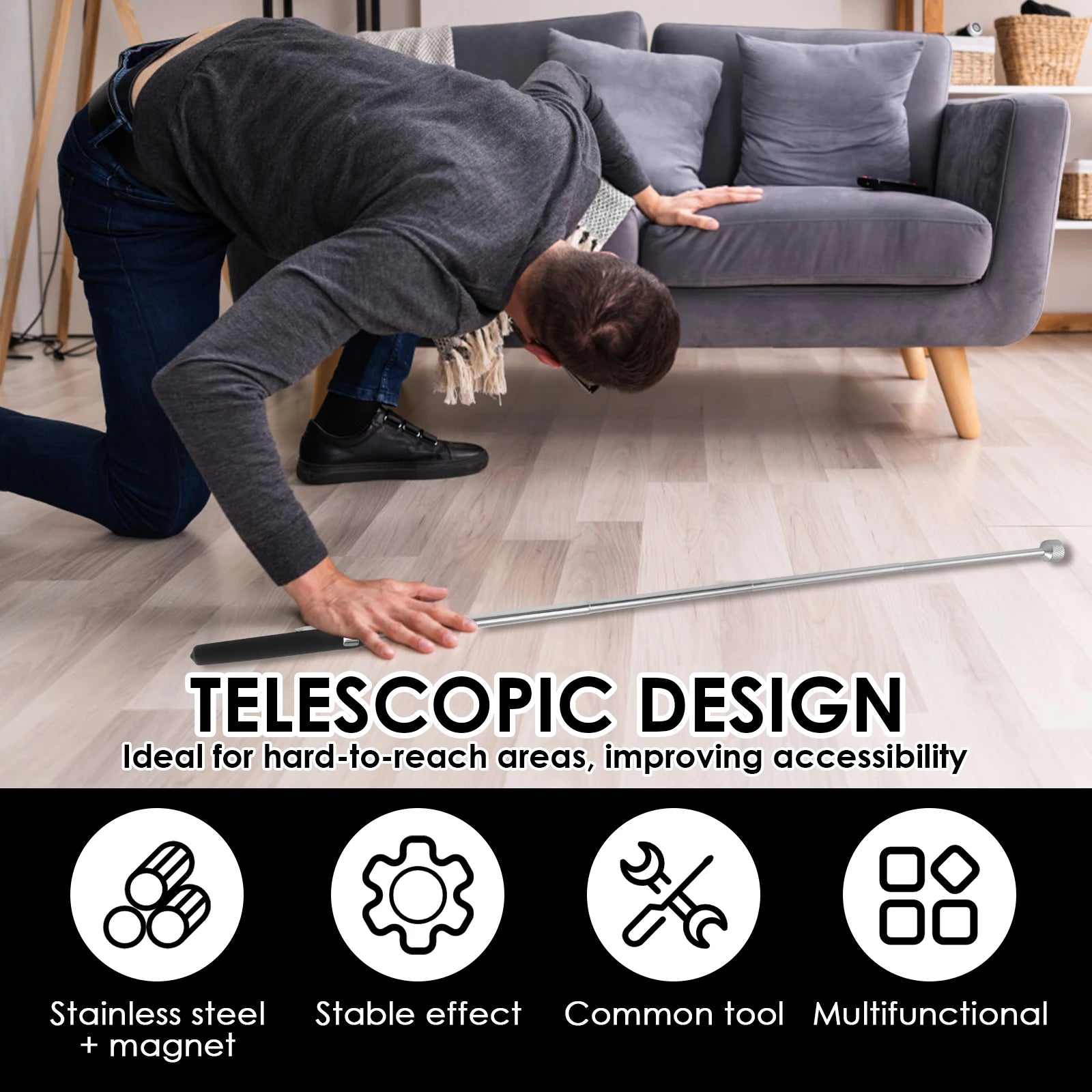 Telescoping Magnetic Pickup Tool 4 Pack (2LB, 5LB, 12LB, 20LB)