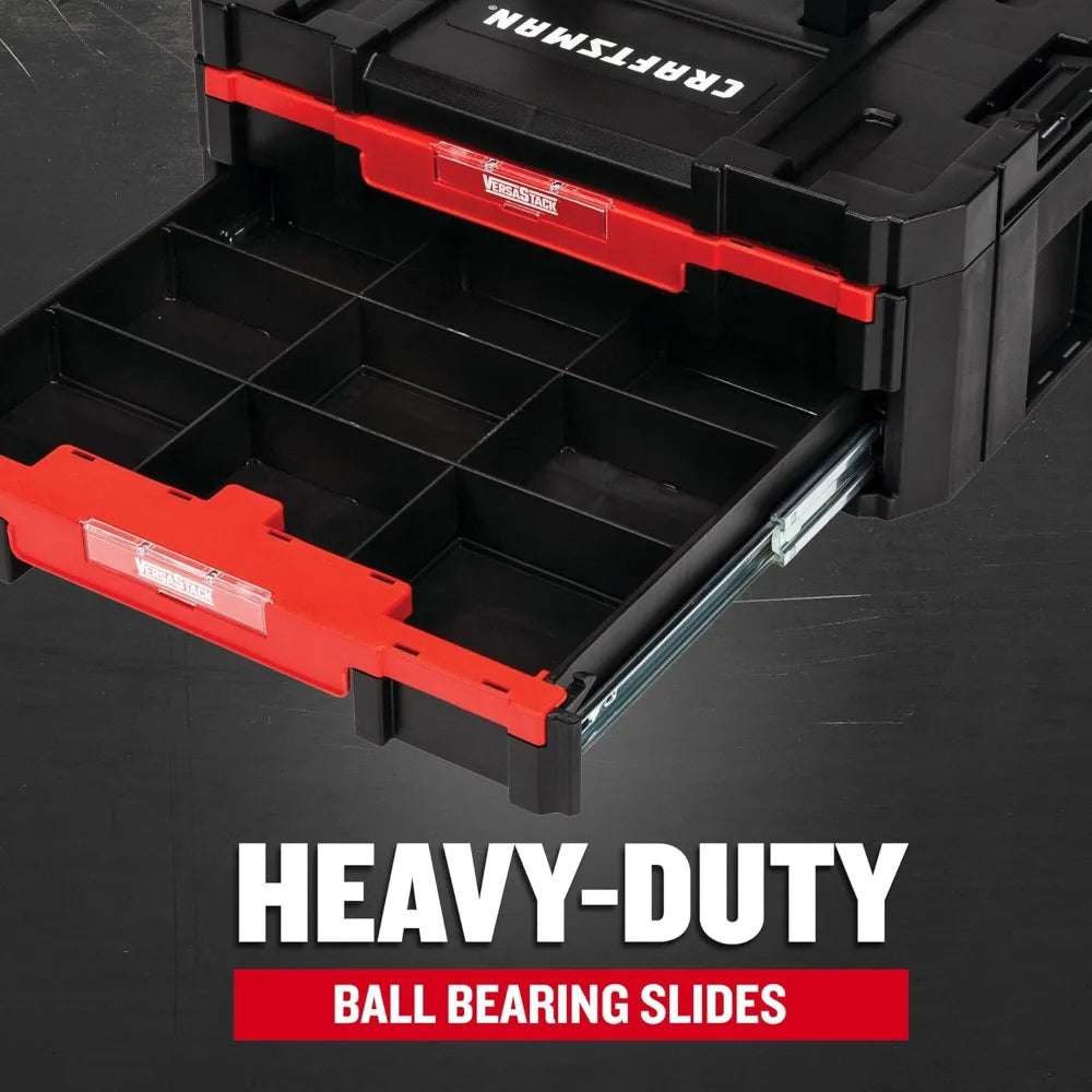 Durable Plastic Tool Box with Drawers and Removable Dividers