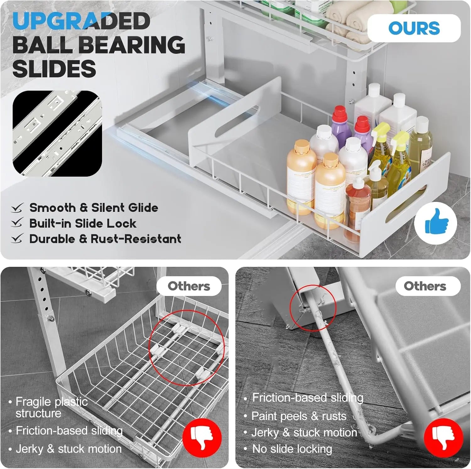 2-Tier  Organizer  , Adjustable Bathroom & Kitchen Storage