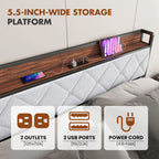 Heavy Duty Metal Bed Frame with Headboard Charging Station 1100lbs Capacity Easy Assembly For Bedroom