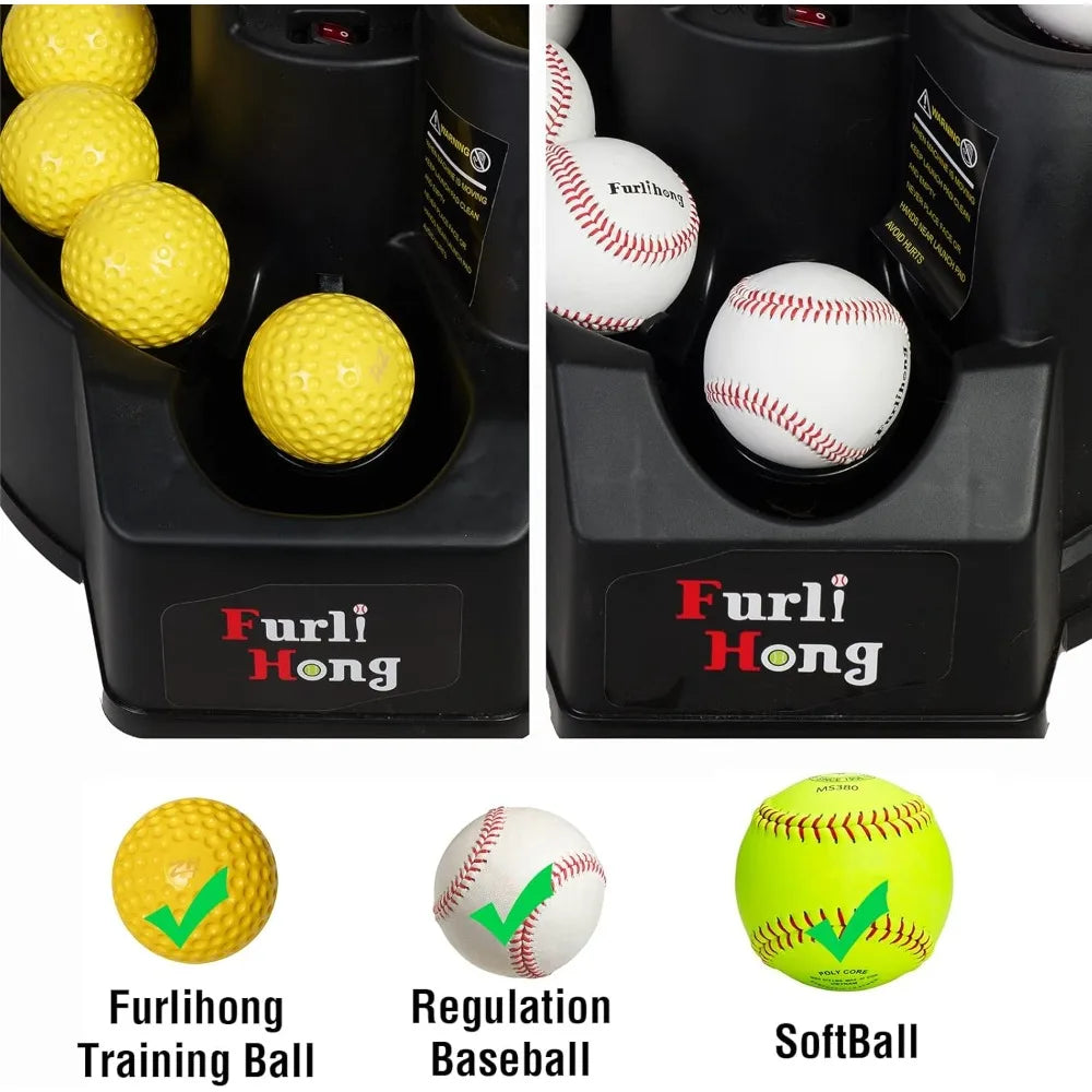 Rechargeable Baseball/Softball Toss Machine with Extendable Ball Stacker, Height Adjustable, Use Regulation Baseballs