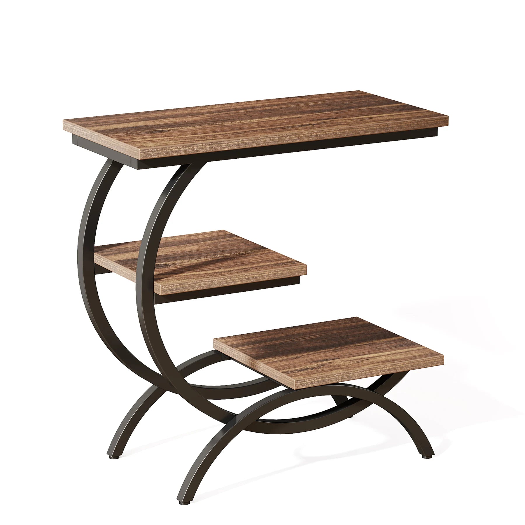 Industrial 3-Tier Small Table for Couch, Bedside