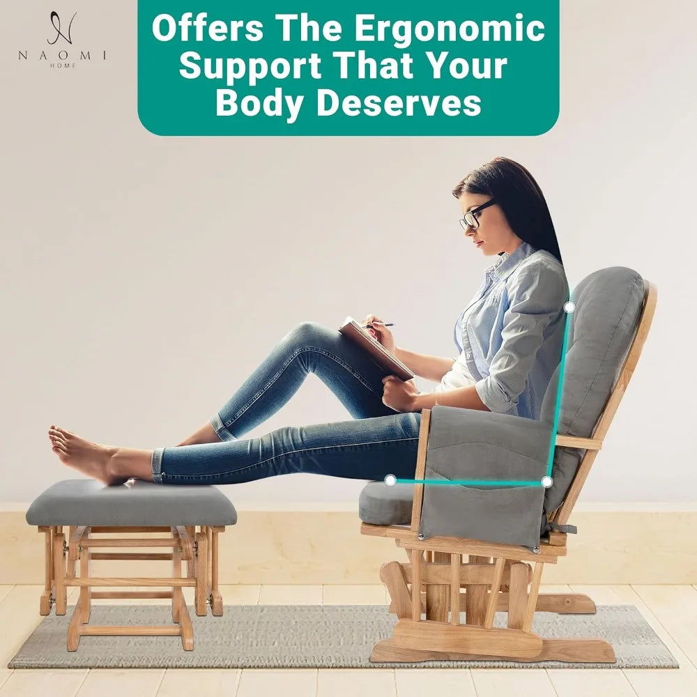 Nursery Rocking Chair with Ottoman