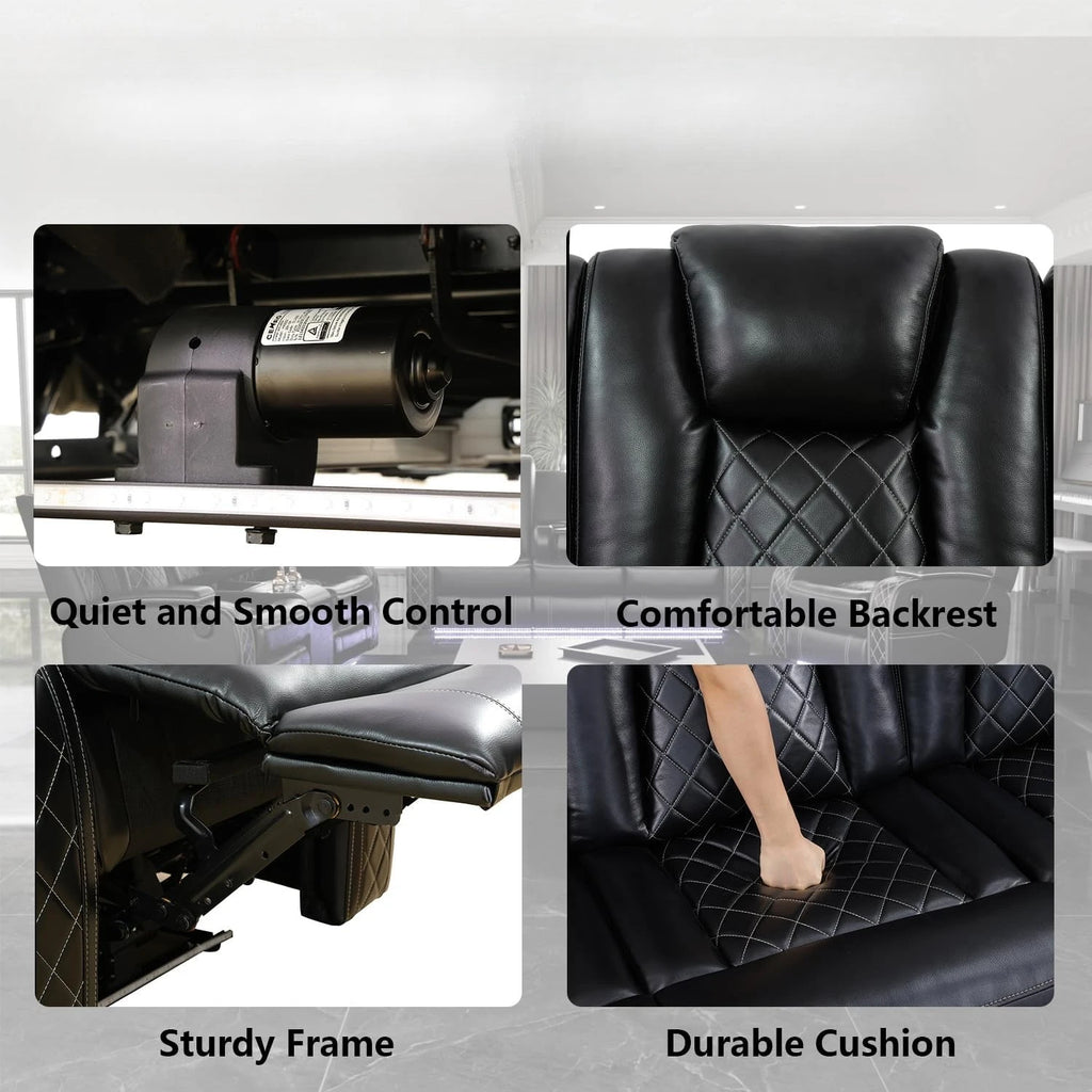 Power Recliner Sofa Set with LED Light for Living Room Furniture