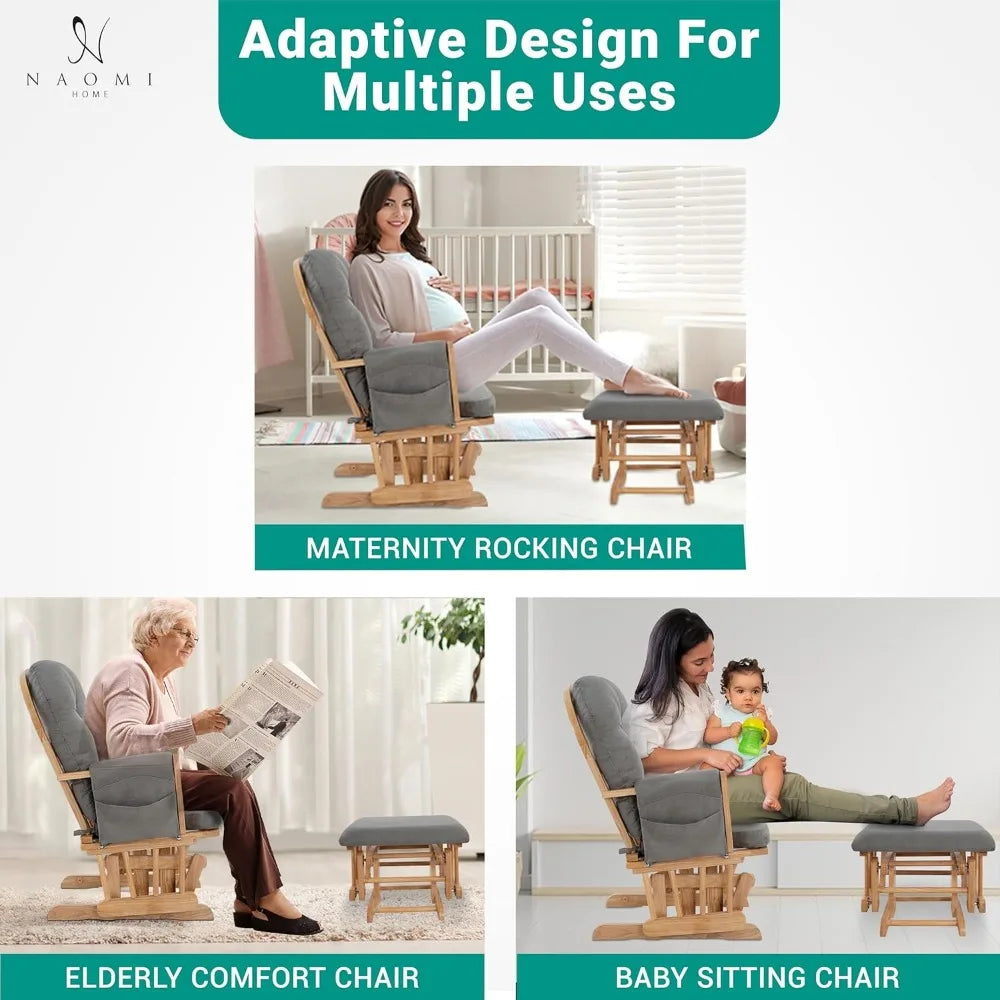 Nursery Rocking Chair with Ottoman