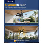 Outdoor Ceiling Fan with Lights and Remote, LED Gazebo Hanging Fan with Hook