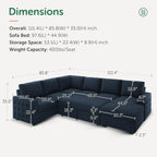 Sectional Sleeper Sofa with Pull Out Bed