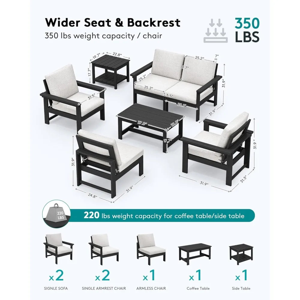 6-Piece Sectional Outdoor Furniture Set, All Weather