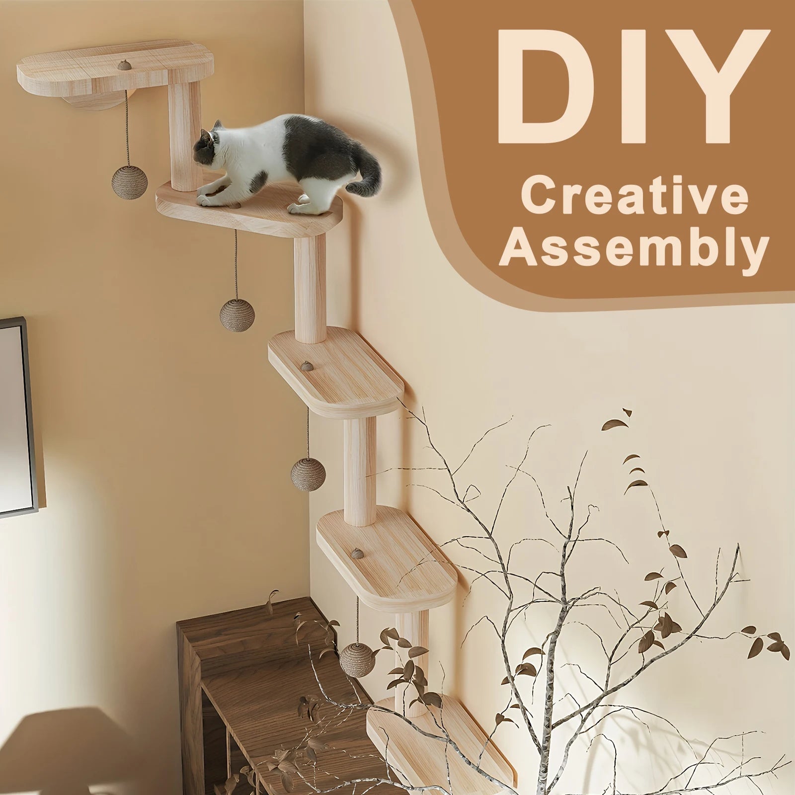 5 Step Cat Climbing Shelves for Sleeping, Playing, Climbing