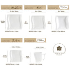 MALACASA 30 Piece White Porcelain Dinner Set with 6PCS Dinner Plate/Dessert/Soup/Mug/Saucer Tableware Set for 6-12 Person